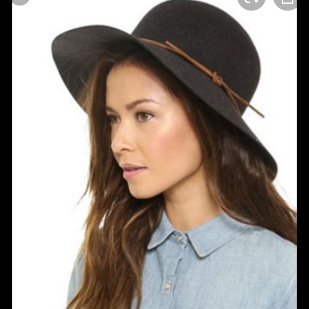 rag & bone Black Wool Hat with Brown Band